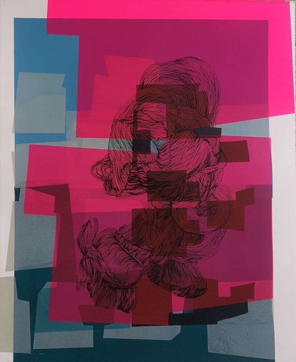 Jointures 3 2022 65x50 cm format Serigraphie sur Rives BFK 50x65cm